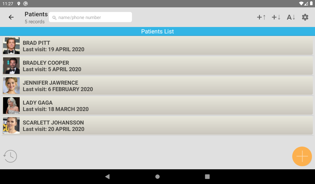 Patients list